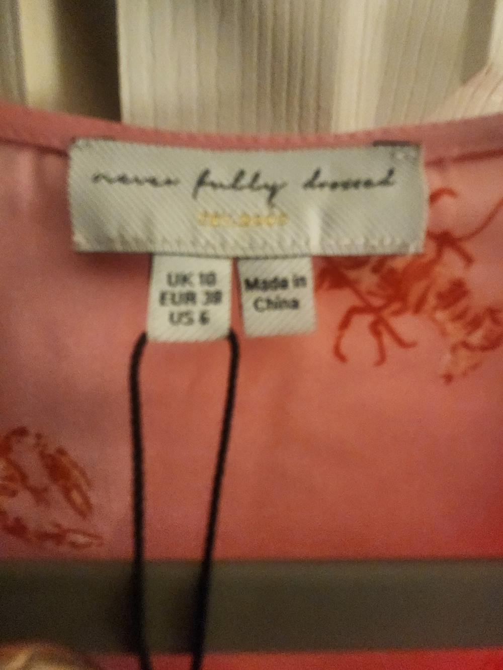 Never Fully Dressed Pink Dress with Red Lobster Print - Picture 2 of 13